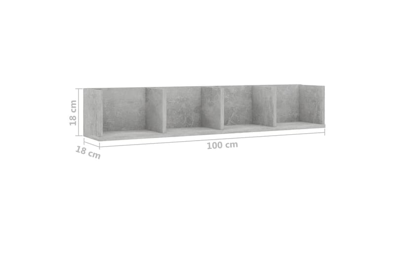 CD-hylla betonggrå 100x18x18 cm spånskiva - Grå - Möbler - Tv möbel & mediamöbel - CD-hylla & DVD-hylla