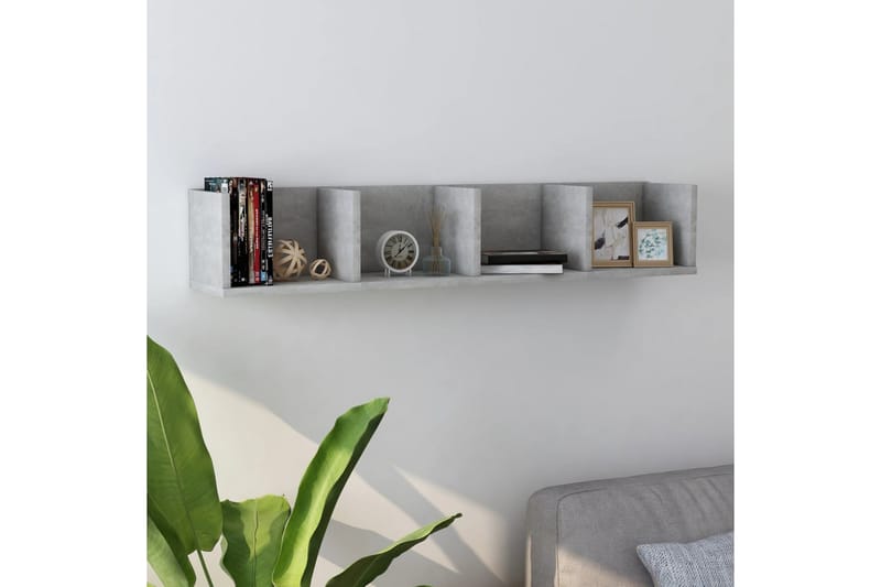 CD-hylla betonggrå 100x18x18 cm spånskiva - Grå - Möbler - Tv möbel & mediamöbel - CD-hylla & DVD-hylla