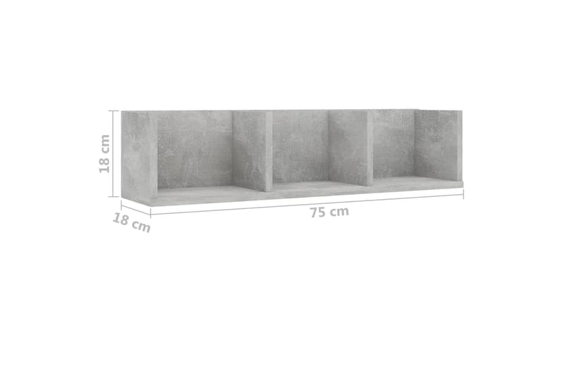 CD-hylla betonggrå 75x18x18 cm spånskiva - Grå - Möbler - Tv möbel & mediamöbel - CD-hylla & DVD-hylla