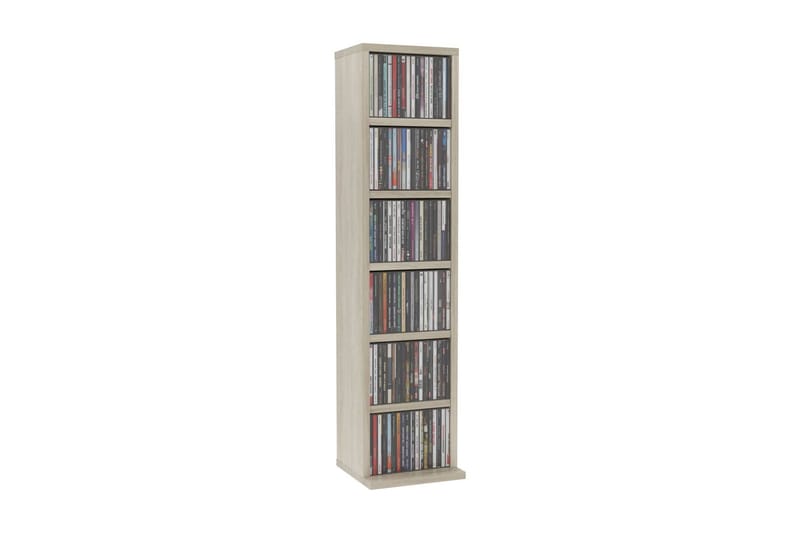 CD-hylla sonoma-ek 21x20x88 cm spånskiva - Brun - Möbler - Tv möbel & mediamöbel - CD-hylla & DVD-hylla