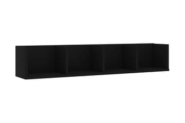CD-hylla svart 100x18x18 cm spånskiva