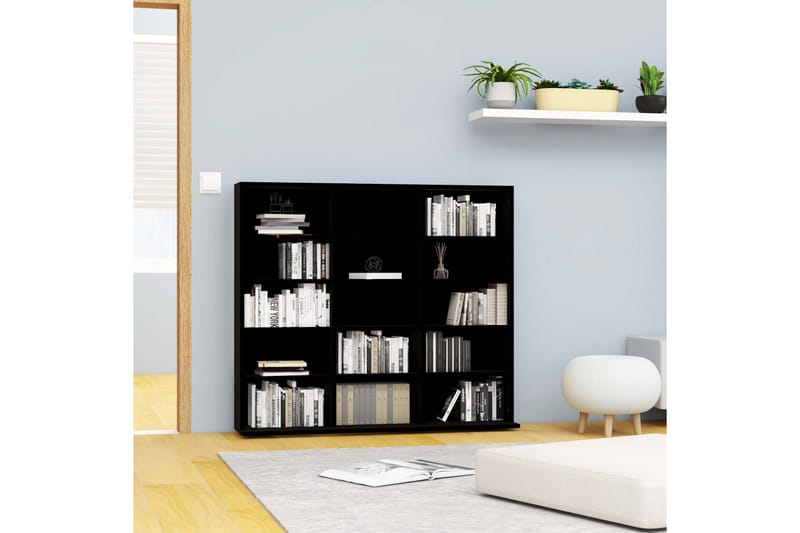 CD-hylla svart 102x23x89,5 cm spånskiva - Svart - Möbler - Tv möbel & mediamöbel - CD-hylla & DVD-hylla