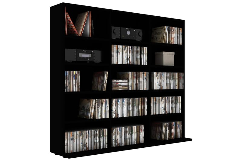 CD-hylla svart 102x23x89,5 cm spånskiva - Svart - Möbler - Tv möbel & mediamöbel - CD-hylla & DVD-hylla