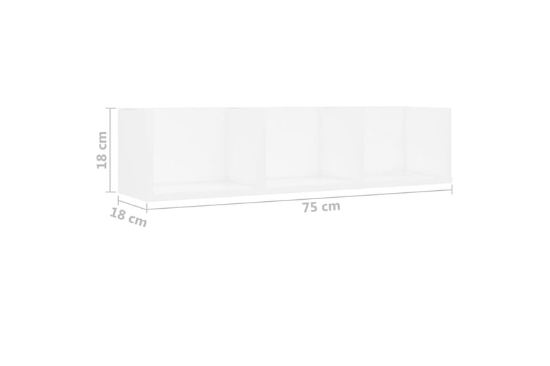 CD-hylla vit 75x18x18 cm spånskiva - Vit - Möbler - Tv möbel & mediamöbel - CD-hylla & DVD-hylla