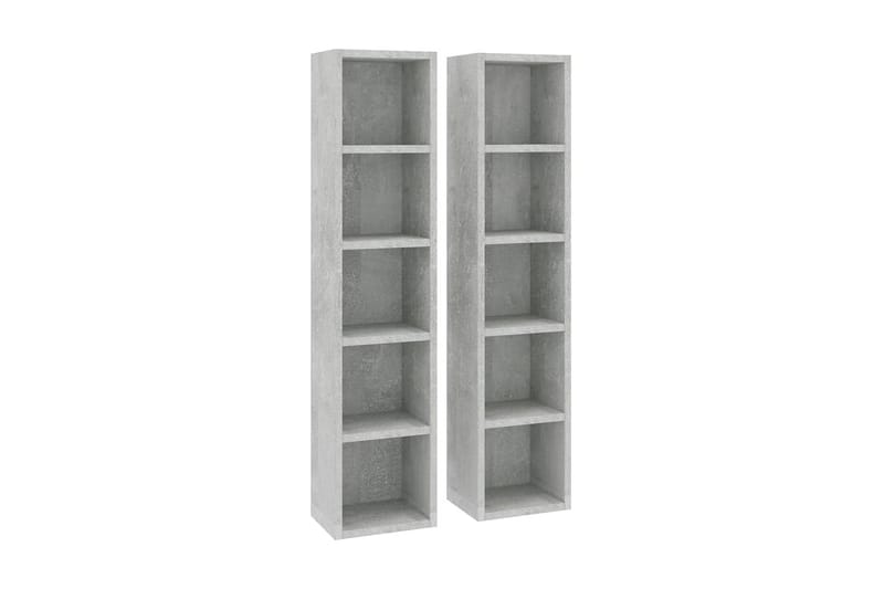 CD-hyllor 2 st betonggrå 21x16x93,5 cm spånskiva - Grå - Möbler - Tv möbel & mediamöbel - CD-hylla & DVD-hylla
