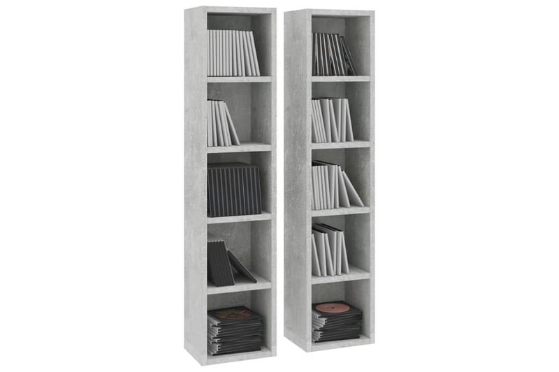 CD-hyllor 2 st betonggrå 21x16x93,5 cm spånskiva - Grå - Möbler - Tv möbel & mediamöbel - CD-hylla & DVD-hylla
