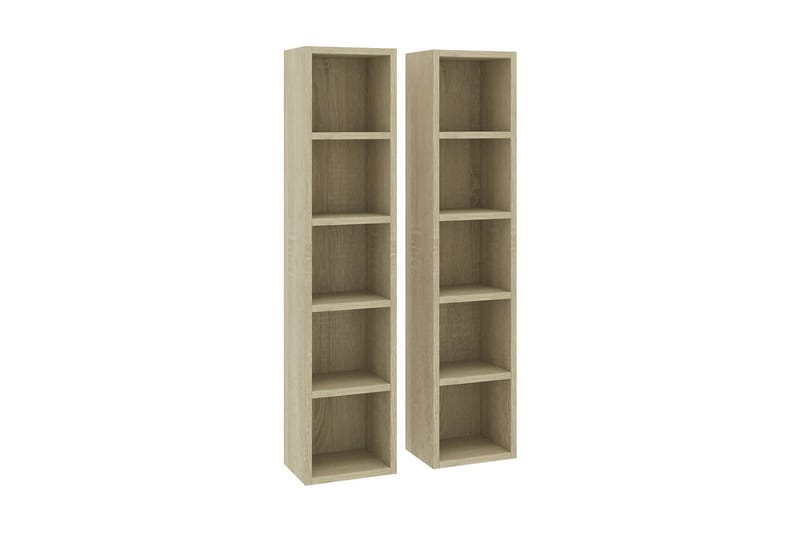 CD-hyllor 2 st sonoma-ek 21x16x93,5 cm spånskiva - Brun - Möbler - Tv möbel & mediamöbel - CD-hylla & DVD-hylla