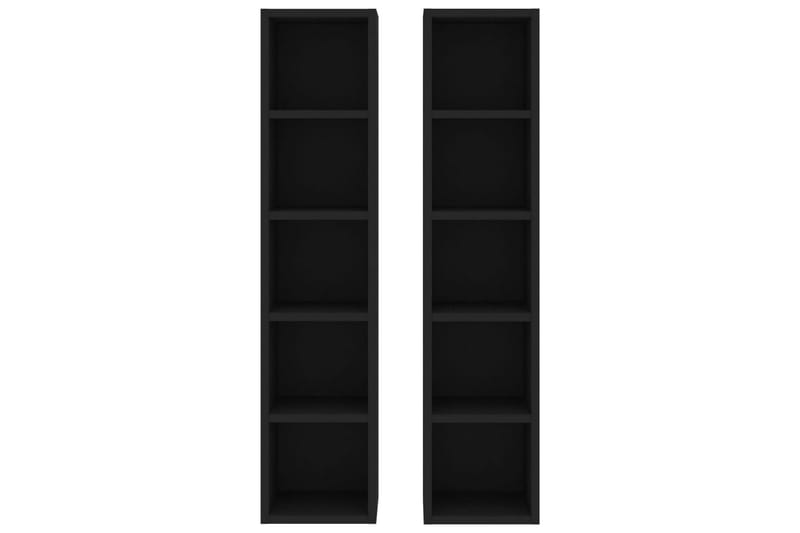 CD-hyllor 2 st svart 21x16x93,5 cm spånskiva - Svart - Möbler - Tv möbel & mediamöbel - CD-hylla & DVD-hylla