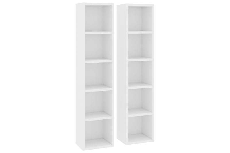 CD-hyllor 2 st vit 21x16x93,5 cm spånskiva - Vit - Möbler - Tv möbel & mediamöbel - CD-hylla & DVD-hylla