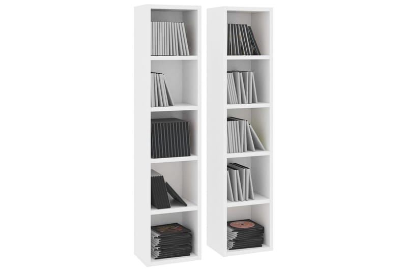 CD-hyllor 2 st vit 21x16x93,5 cm spånskiva - Vit - Möbler - Tv möbel & mediamöbel - CD-hylla & DVD-hylla