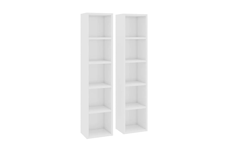 CD-hyllor 2 st vit högglans 21x16x93,5 cm spånskiva - Vit - Möbler - Tv möbel & mediamöbel - CD-hylla & DVD-hylla