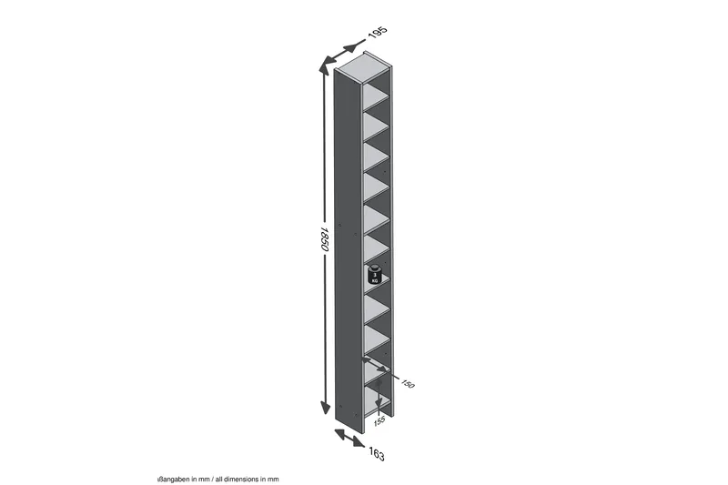 Hallo CD-hylla 20 cm - Betong - Möbler - Tv möbel & mediamöbel - CD-hylla & DVD-hylla