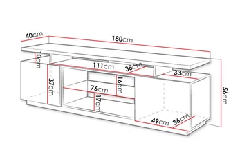 Ceasar Tv-bänk 180 cm - Vit - Möbler - Tv möbel & mediamöbel - TV bänk & mediabänk