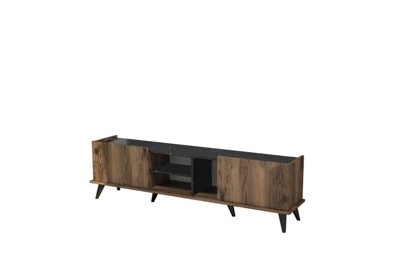 Challur Tv-bänk 180 cm, Valnöt/Svart