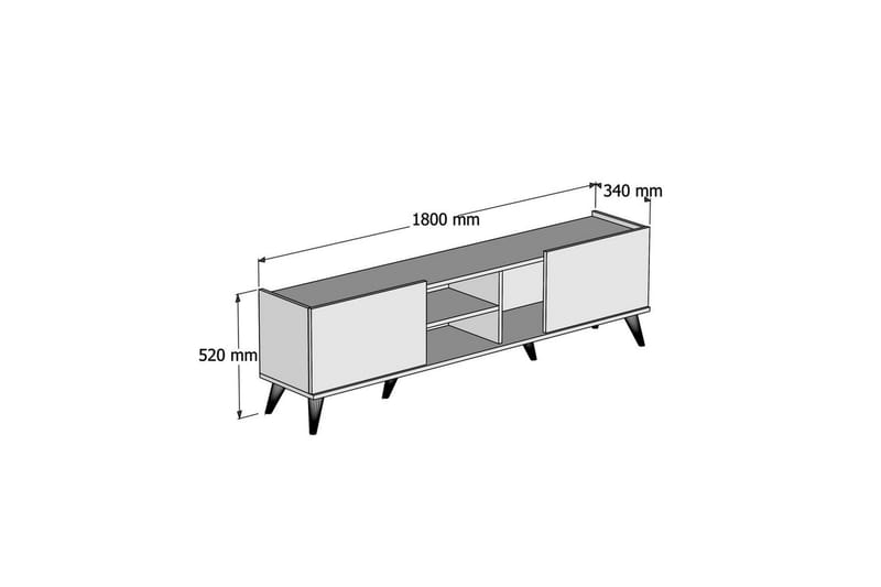 Challur Tv-bänk 180 cm - Valnöt/Svart - Möbler - Tv möbel & mediamöbel - TV bänk & mediabänk
