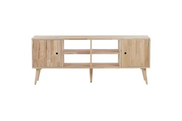 Chandler Golvstående TV-bänk 145 cm med Förvaring i Ljust Trä - Ljusbrun - Möbler - Tv möbel & mediamöbel - TV bänk & mediabänk