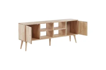 Chandler Golvstående TV-bänk 145 cm med Förvaring i Ljust Trä - Ljusbrun - Möbler - Tv möbel & mediamöbel - TV bänk & mediabänk