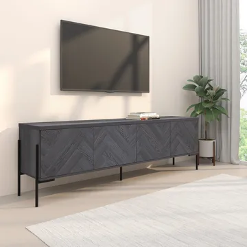 Charlene Tv-bänk 175 cm - Grå fiskbensek / grå ek - Möbler - Tv möbel & mediamöbel - TV bänk & mediabänk