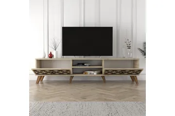 Chass Golvstående Tv Bänk 180 cm med Förvaring i Ljust Trä - Beige - Möbler - Tv möbel & mediamöbel - TV bänk & mediabänk