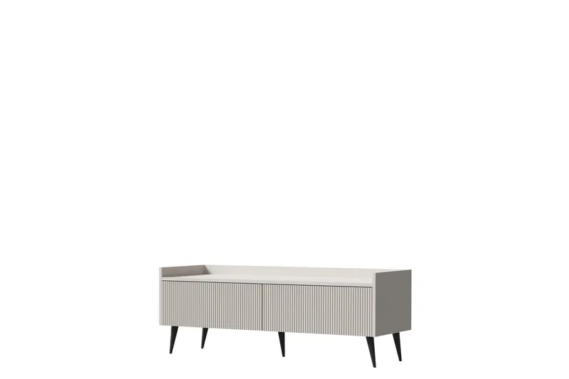 Chiku Golvstående Tv-bänk 121 cm med Förvaring i Målat Trä, Beige