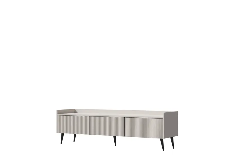 Chiku Golvstående TV Bänk 150 cm med Förvaring i Målat Trä, Beige