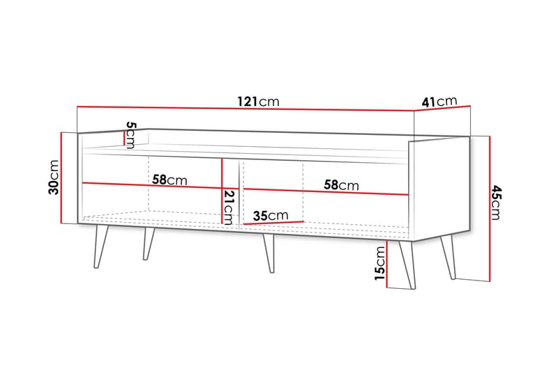 Chiku Tv-bänk 121 cm - Beige - Möbler - Tv möbel & mediamöbel - TV bänk & mediabänk
