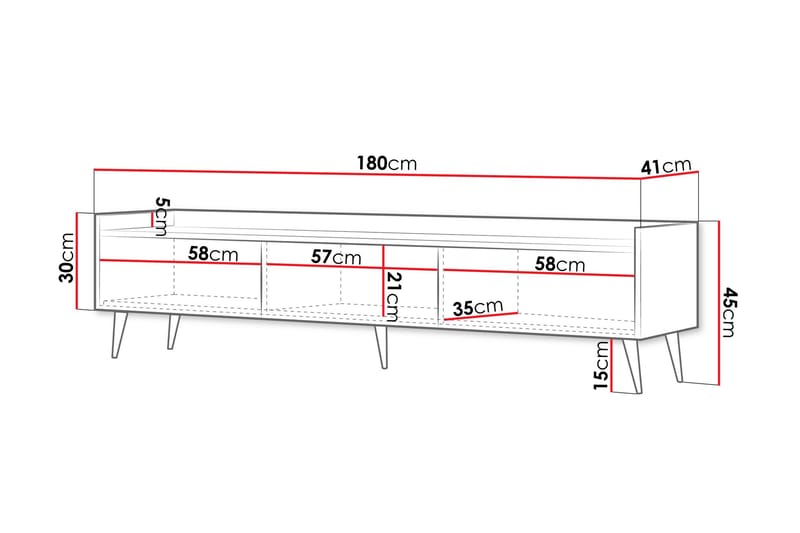 Chiku Tv-bänk 180 cm - Beige - Möbler - Tv möbel & mediamöbel - TV bänk & mediabänk