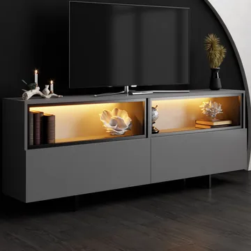 Cielieucel TV-bänk 180 cm - Antracit - Möbler - Tv möbel & mediamöbel - TV bänk & mediabänk
