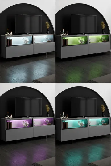 Cielieucel TV-bänk 180 cm - Antracit - Möbler - Tv möbel & mediamöbel - TV bänk & mediabänk