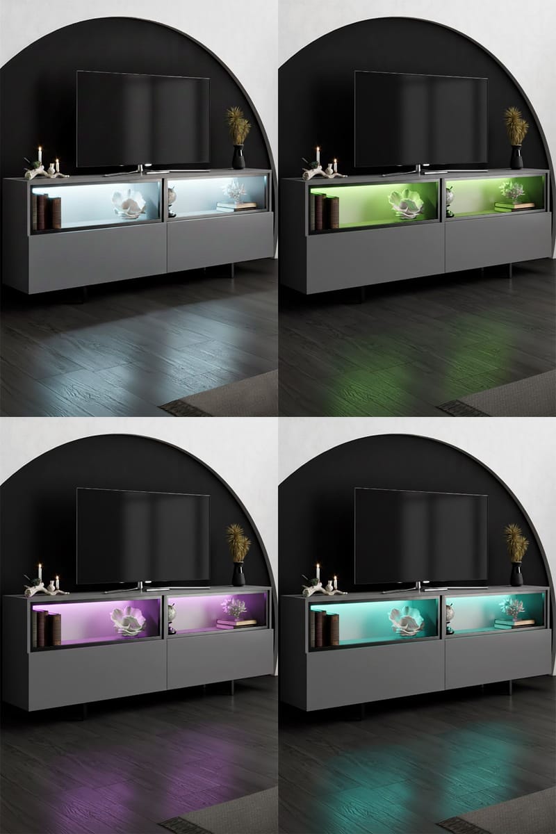 Cielieucel TV-bänk 180 cm - Antracit - Möbler - Tv möbel & mediamöbel - Mediastativ & väggfäste