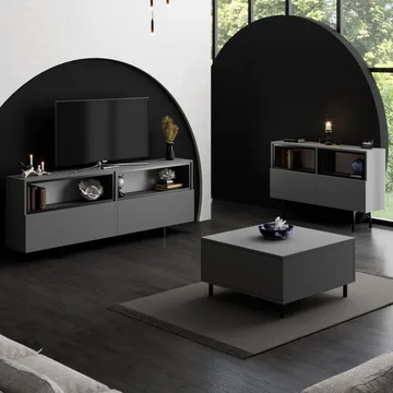 Cielieucel TV-bänk 180 cm - Antracit - Möbler - Tv möbel & mediamöbel - TV bänk & mediabänk