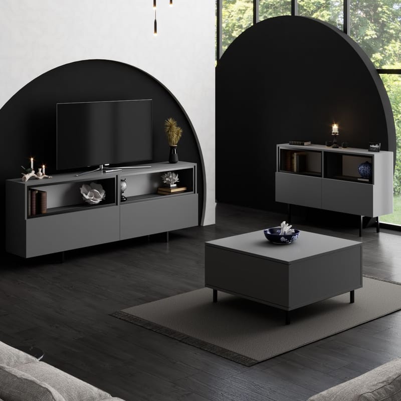 Cielieucel TV-bänk 180 cm - Antracit - Möbler - Tv möbel & mediamöbel - Mediastativ & väggfäste