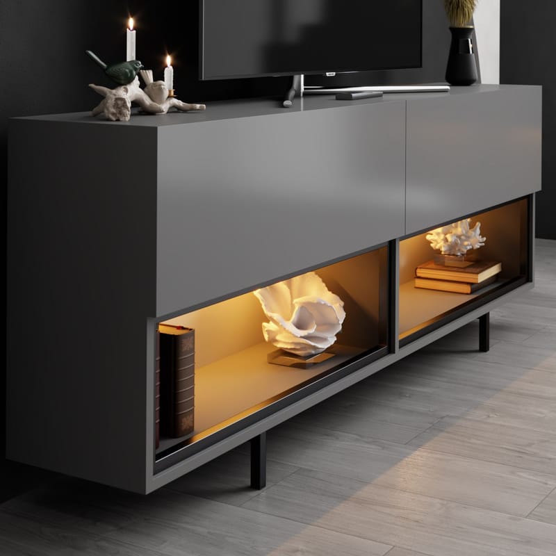 Cielieucel TV-bänk 180 cm - Antracit - Möbler - Tv möbel & mediamöbel - Mediastativ & väggfäste