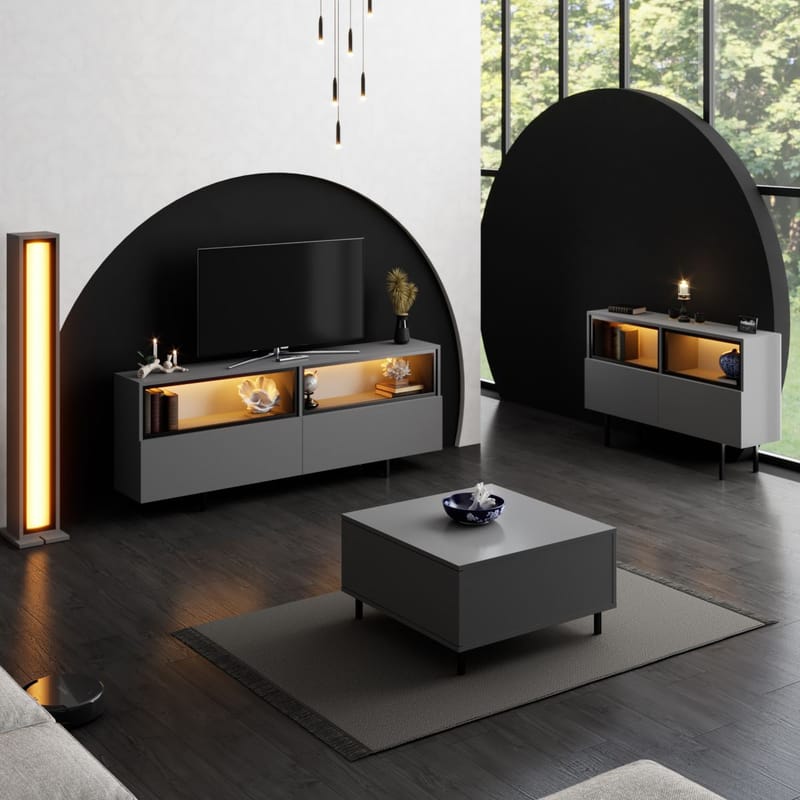 Cielieucel TV-bänk 180 cm - Antracit - Möbler - Tv möbel & mediamöbel - Mediastativ & väggfäste