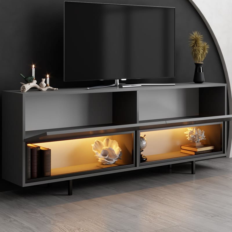 Cielieucel TV-bänk 180 cm - Antracit - Möbler - Tv möbel & mediamöbel - Mediastativ & väggfäste