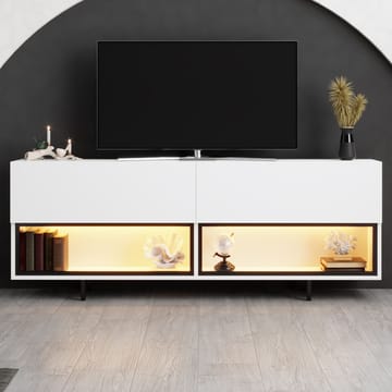 Cielieucel TV-bänk 180 cm med Förvaring i Målat Trä - Vit - Möbler - Tv möbel & mediamöbel - TV bänk & mediabänk