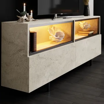 Cielieucel TV-bänk 180 cm - Travertin - Möbler - Tv möbel & mediamöbel - TV bänk & mediabänk