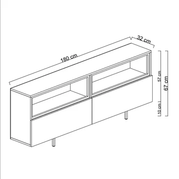 Cielieucel TV-bänk 180 cm - Travertin - Möbler - Tv möbel & mediamöbel - TV bänk & mediabänk