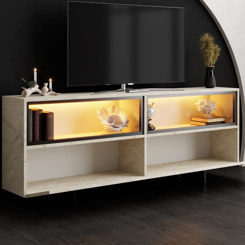 Cielieucel TV-bänk 180 cm - Travertin - Möbler - Tv möbel & mediamöbel - Mediastativ & väggfäste