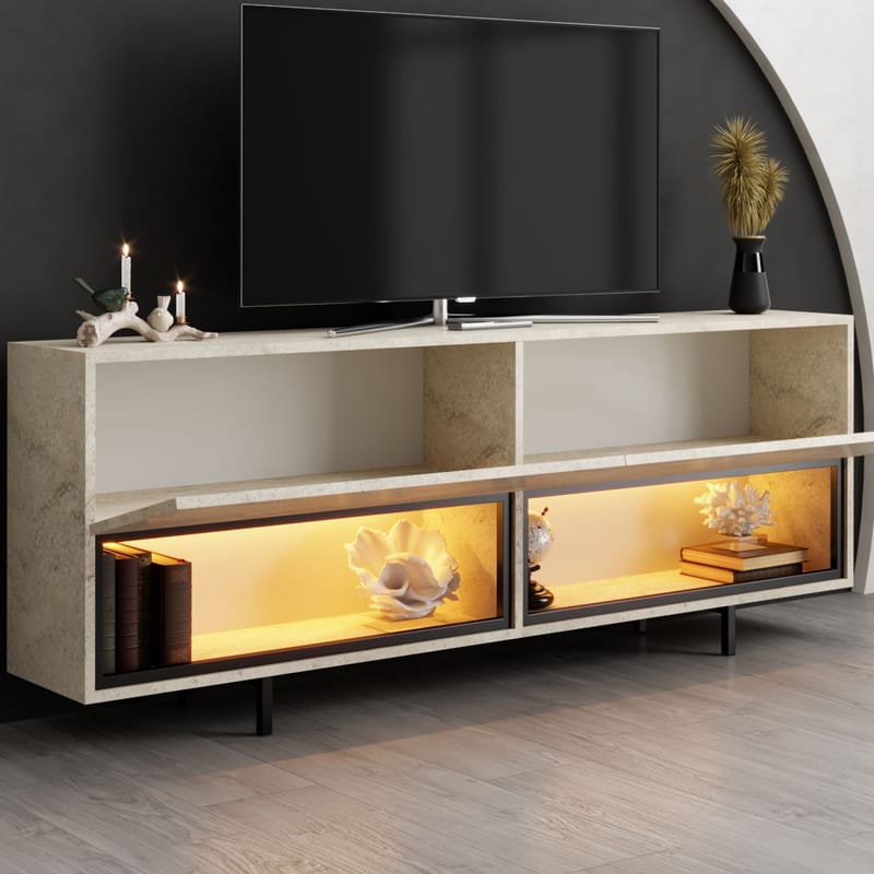Cielieucel TV-bänk 180 cm - Travertin - Möbler - Tv möbel & mediamöbel - Mediastativ & väggfäste