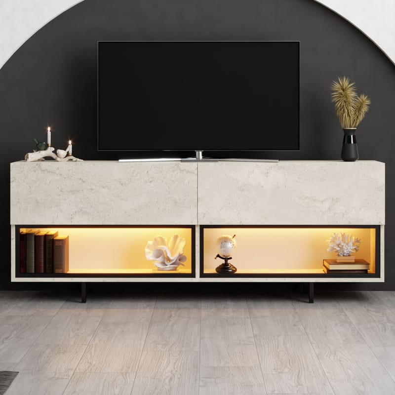 Cielieucel TV-bänk 180 cm - Travertin - Möbler - Tv möbel & mediamöbel - Mediastativ & väggfäste