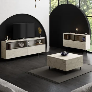 Cielieucel TV-bänk 180 cm - Travertin - Möbler - Tv möbel & mediamöbel - TV bänk & mediabänk