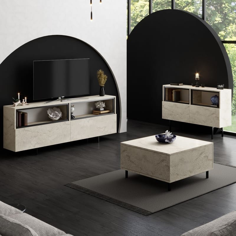 Cielieucel TV-bänk 180 cm - Travertin - Möbler - Tv möbel & mediamöbel - Mediastativ & väggfäste