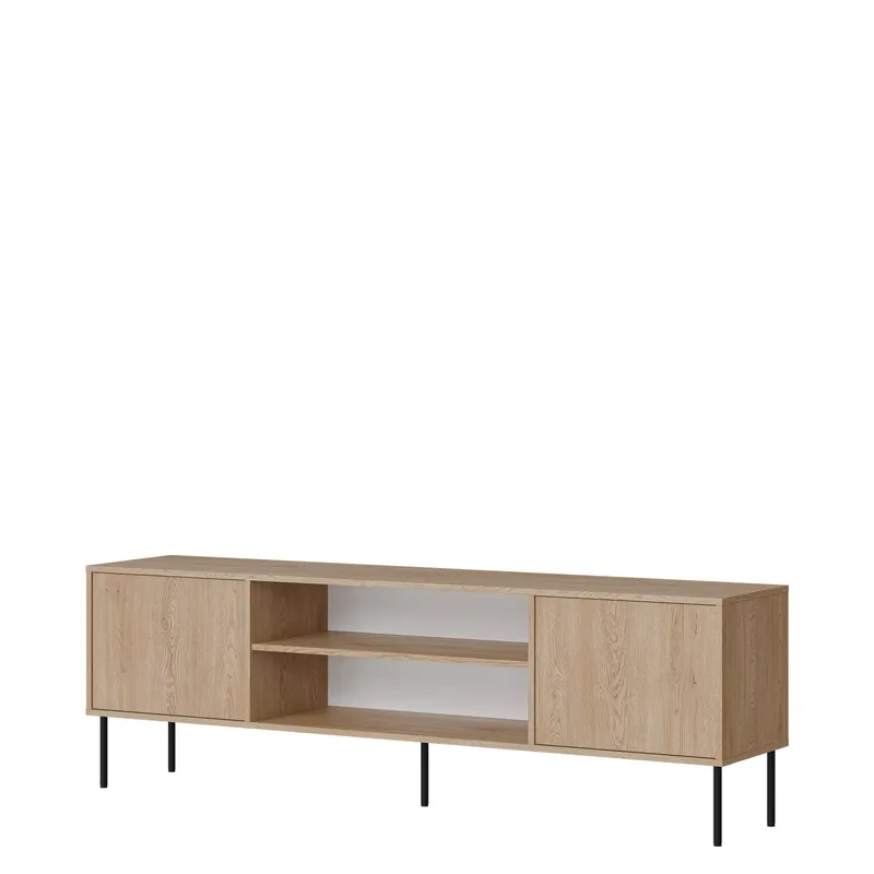 Claven Golvstående Tv-bänk 183 cm med Förvaring i Trä och ekutseende, Beige