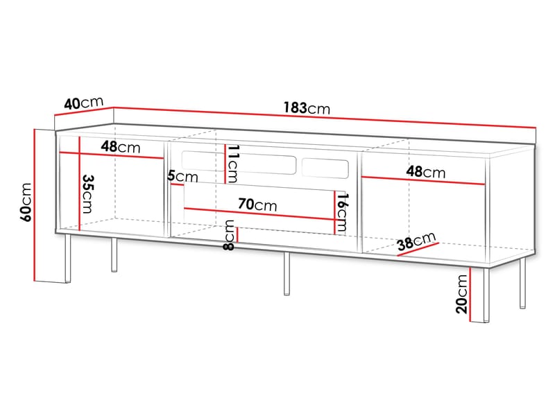 Claven Tv-bänk 183 cm - beige - Möbler - Tv möbel & mediamöbel - TV bänk & mediabänk