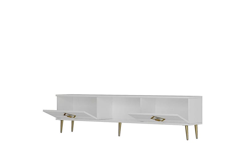 Cleryn Tv-bänk 150 cm - Vit/Guld - Möbler - Tv möbel & mediamöbel - TV bänk & mediabänk
