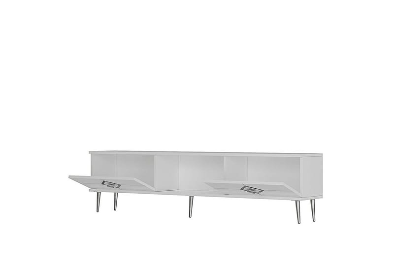 Cleryn Tv-bänk 150 cm - Vit/Silver - Möbler - Tv möbel & mediamöbel - TV bänk & mediabänk