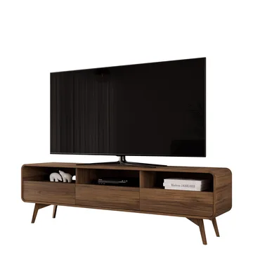 Corvan Golvstående Tv-bänk 180 cm med Förvaring i Valnöt - Brun - Möbler - Tv möbel & mediamöbel - TV bänk & mediabänk