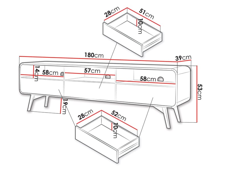 Corvan Tv-Bänk 180 cm - Möbler - Tv möbel & mediamöbel - TV skåp