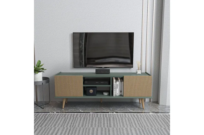 Corvo Tv-bänk 154,4 cm - Light Brun/Grön - Möbler - Tv möbel & mediamöbel - TV bänk & mediabänk